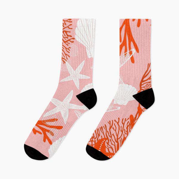 Item preview, PRETTY COASTAL ORANGE AND WHITE CORAL STARFISH AND SHELLS designed and sold by larissa-myrie.