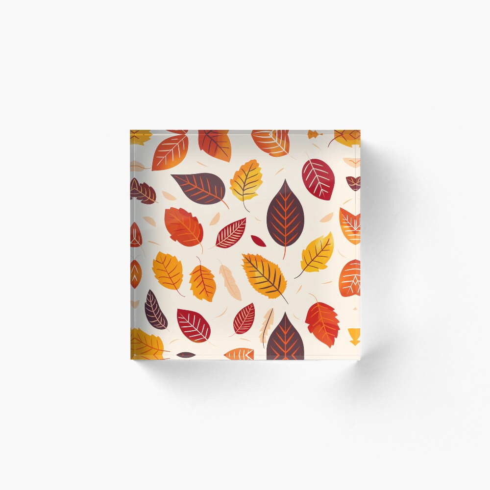 Acrylic Block Autumn Leaves: Cozy Fall Foliage Vibes