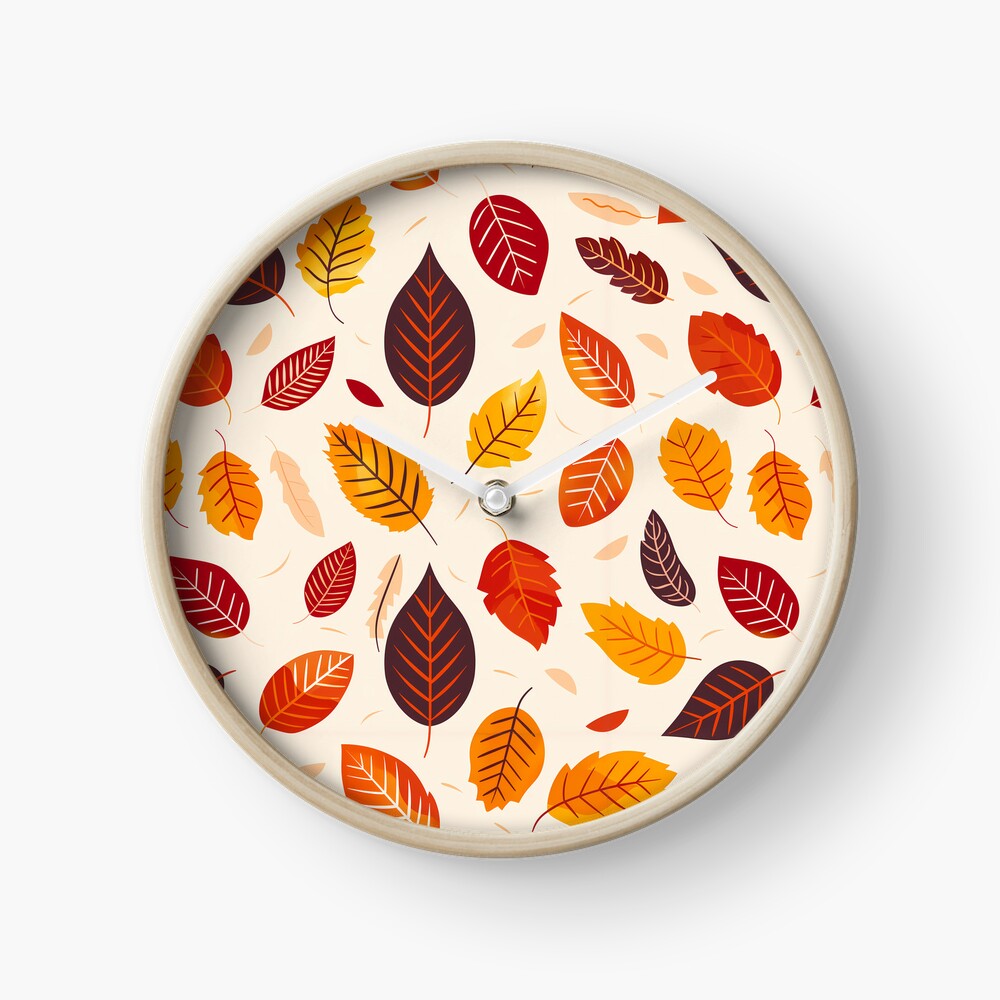 Autumn Leaves Clock: Cozy Fall Foliage Vibes