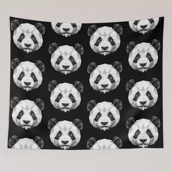 Item preview, Geometric Panda Face designed and sold by BanFahSai.