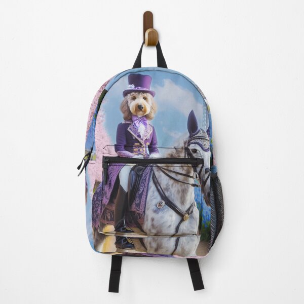 Item preview, Pretty Labradoodle Dog Riding on Horse by Eiffel Tower Painting designed and sold by Yogibear & Rachelle .