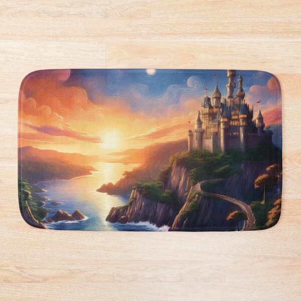 Item preview, A majestic fantasy castle perched on a cliffside overlooking a mystical ocean designed and sold by DiNata.