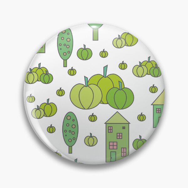 Item preview, Autumn idyllic composition - seamless pattern, houses, trees, ripe pumpkins in various shades.15 designed and sold by My-fake-places.