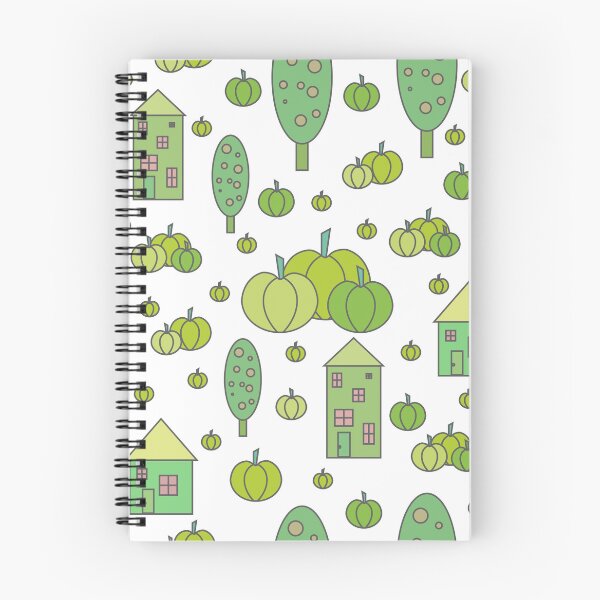 Item preview, Autumn idyllic composition - seamless pattern, houses, trees, ripe pumpkins in various shades.15 designed and sold by My-fake-places.