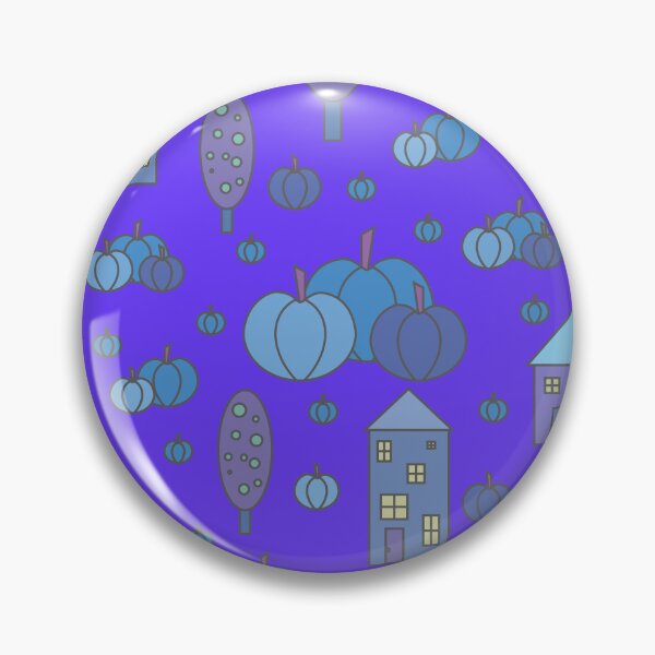 Item preview, Autumn idyllic composition - seamless pattern, houses, trees, ripe pumpkins in various shades.11 designed and sold by My-fake-places.