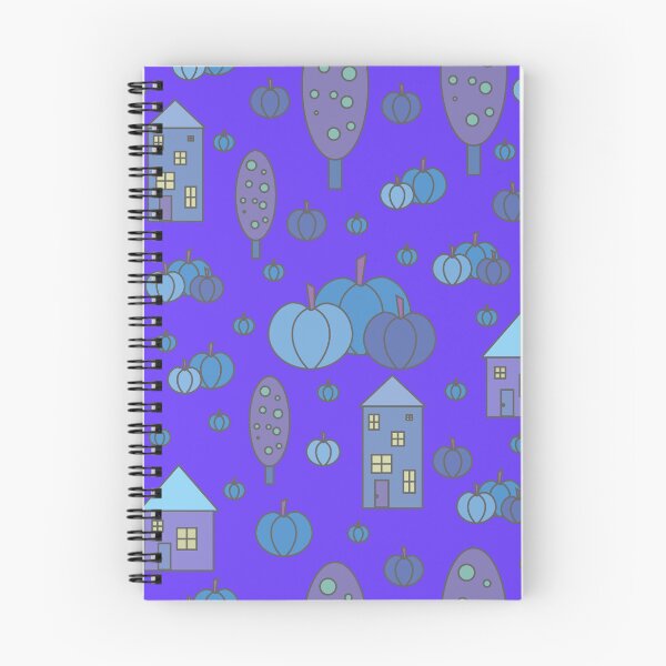 Item preview, Autumn idyllic composition - seamless pattern, houses, trees, ripe pumpkins in various shades.11 designed and sold by My-fake-places.