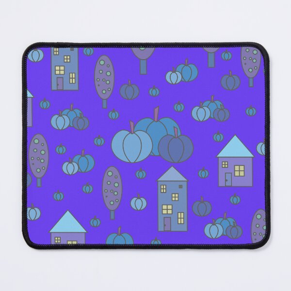 Item preview, Autumn idyllic composition - seamless pattern, houses, trees, ripe pumpkins in various shades.11 designed and sold by My-fake-places.