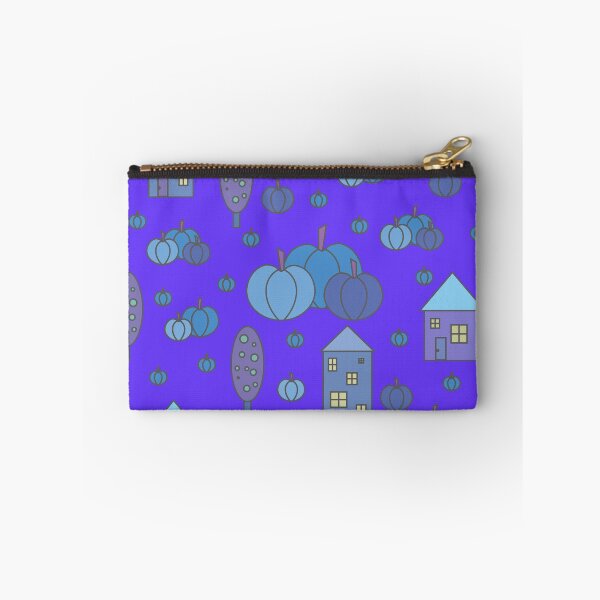Item preview, Autumn idyllic composition - seamless pattern, houses, trees, ripe pumpkins in various shades.11 designed and sold by My-fake-places.
