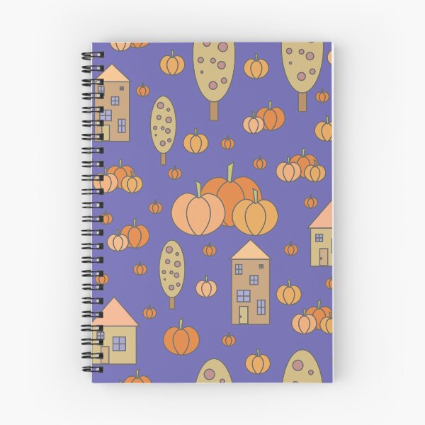 Item preview, Autumn idyllic composition - seamless pattern, houses, trees, ripe pumpkins in various shades.19 designed and sold by My-fake-places.