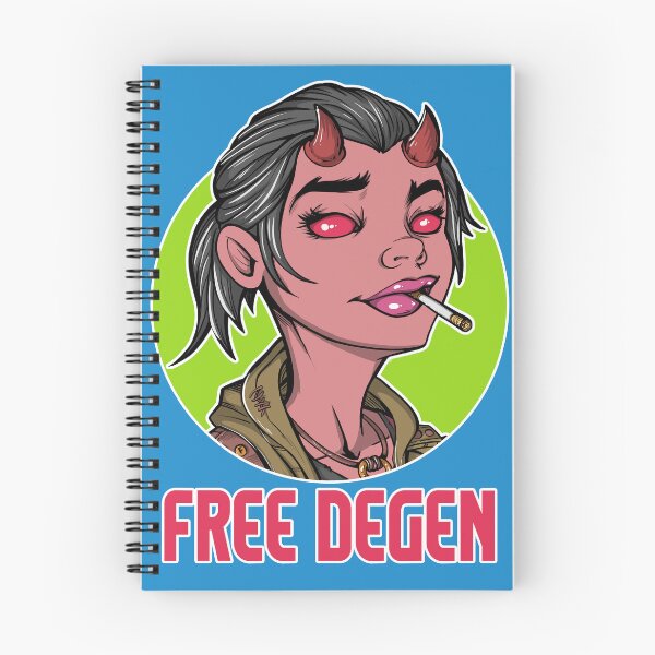 Item preview, "Free Degen" – Devilish Girl Cartoon with Red Horns and a Cigarette designed and sold by DegenerikaS.