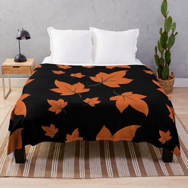 Item preview, Orange leaves on black background designed and sold by Stefrait-7.