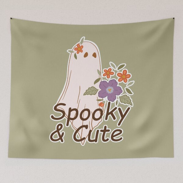 Item preview, Spooky and Cute Ghost with Flowers. designed and sold by Efthymia.