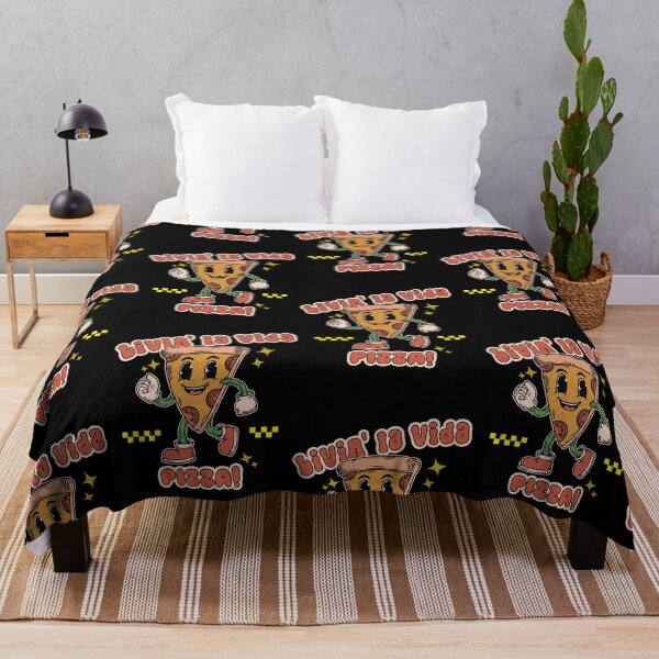 Item preview, Livin' la vida pizza! Pizza Slice Retro Cartoon_ Dark Colors designed and sold by Osaya-Store.