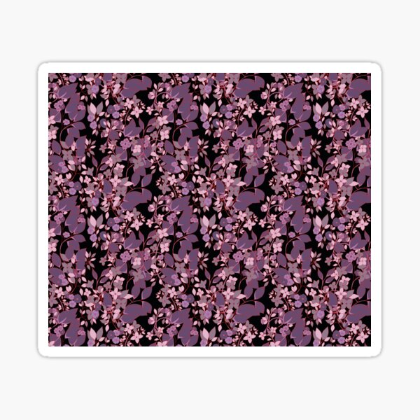 Tree in bloom purple version black background Sticker