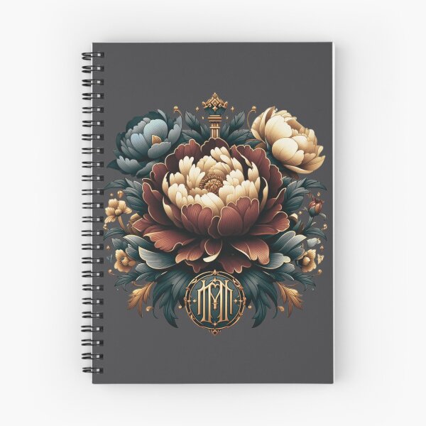 Artikelvorschau, Verziertes Blumenemblem mit Krone und Monogramm-Design entworfen und verkauft von AjugaPaint.