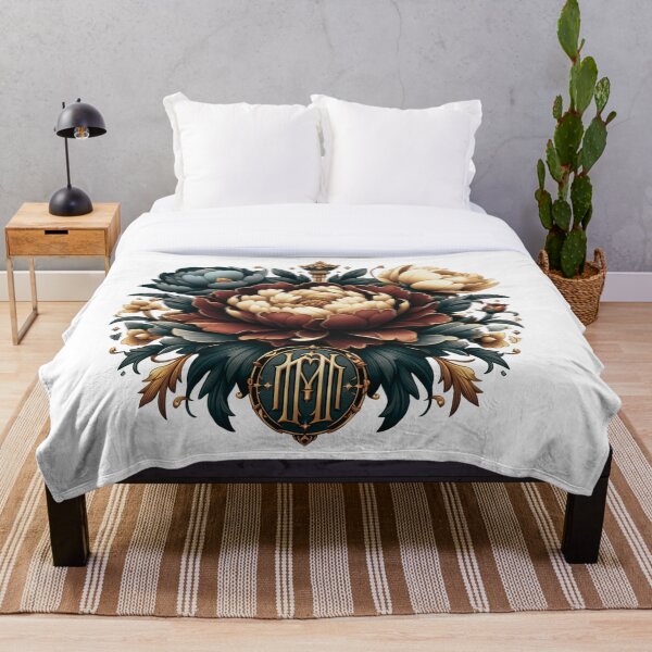 Artikelvorschau, Verziertes Blumenemblem mit Krone und Monogramm-Design entworfen und verkauft von AjugaPaint.