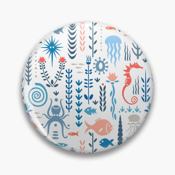Item preview, Maritime design with seahorse, octopus, jellyfish, fish & octopus designed and sold by hilledesign.