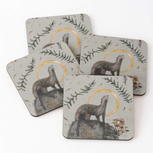 Item preview, Otter and her treasures designed and sold by Inchiostro e Tentacoli.