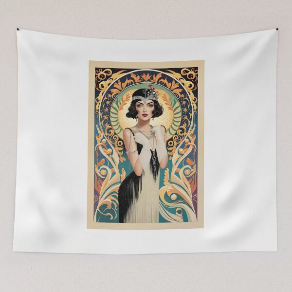 Item preview, Classic Art Deco Female Illustration designed and sold by Angry Swan Designs.