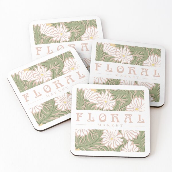 Item preview, Abstract flowers and lettering Floral Market designed and sold by DarianaArt.