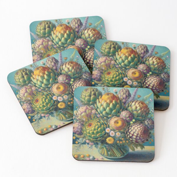 Item preview, Artichokes in a vase - an oil painting designed and sold by yearmoe.