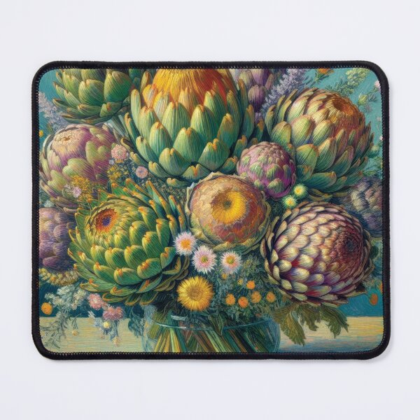 Item preview, Artichokes in a vase - an oil painting designed and sold by yearmoe.