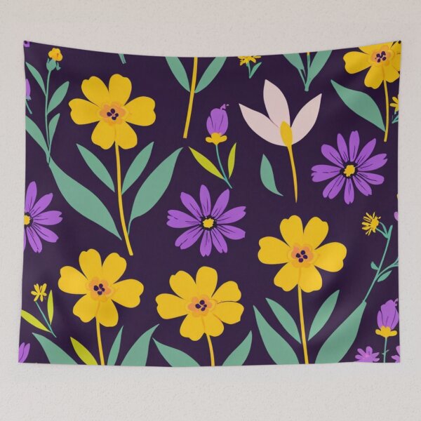 Item preview, Purple and yellow flowers  designed and sold by Ash44444.