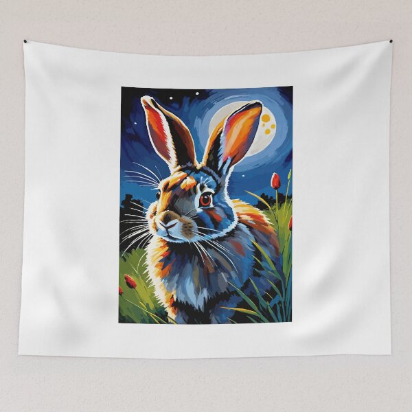 Item preview, The rabbit stares at the full moon. designed and sold by Whose-sweat.