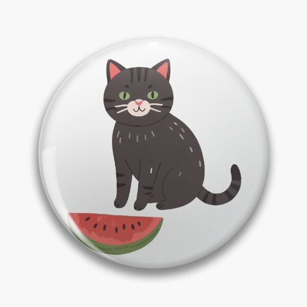 Item preview, Black cat and a yummy watermelon designed and sold by WoollenLlama.