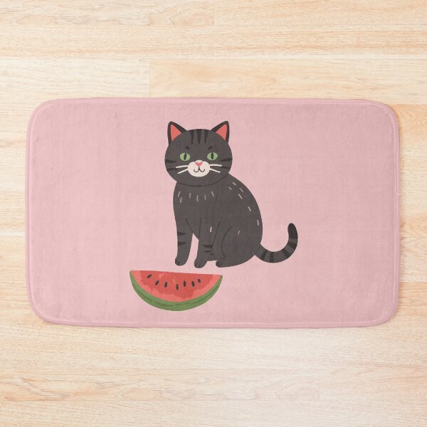 Item preview, Black cat and a yummy watermelon designed and sold by WoollenLlama.