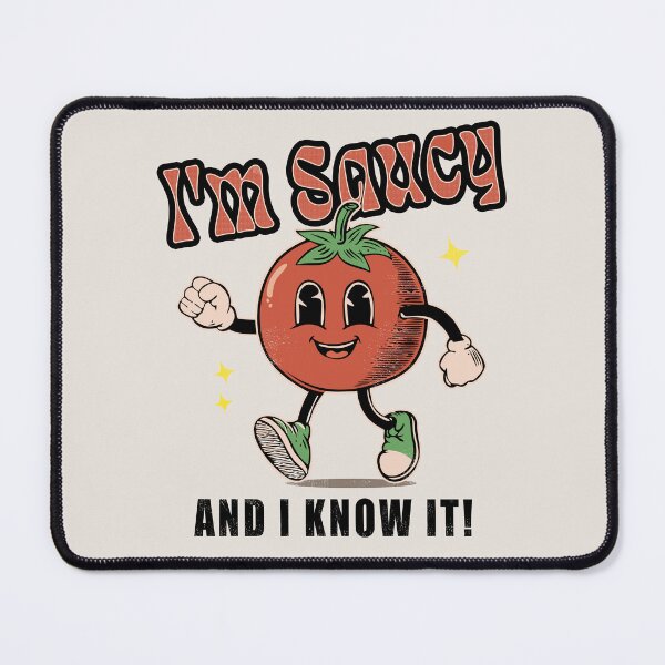 Item preview, I'm Saucy And I Know It! Sassy Tomato Retro Cartoon_ Light Colors designed and sold by Osaya-Store.