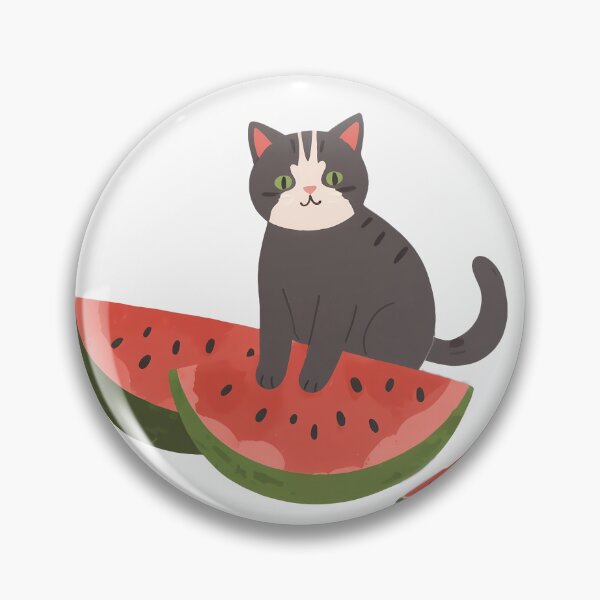 Item preview, Black cat has a watermelon designed and sold by WoollenLlama.