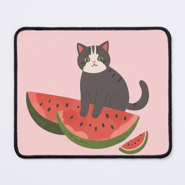 Item preview, Black cat has a watermelon designed and sold by WoollenLlama.