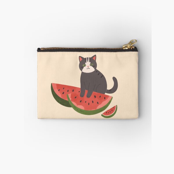 Item preview, Black cat has a watermelon designed and sold by WoollenLlama.