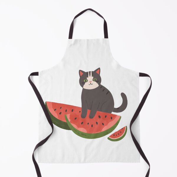 Item preview, Black cat has a watermelon designed and sold by WoollenLlama.