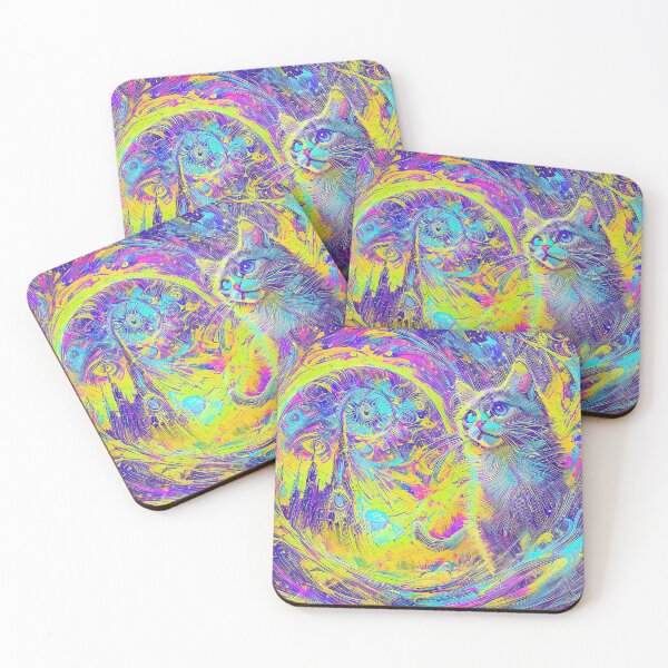 Item preview, Feline Fantasy in Neon Spiral Galaxy designed and sold by blackhalt.