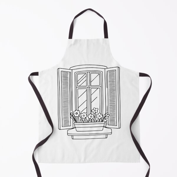 Item preview, Simple doodle drawing of a window with a flower box designed and sold by rasagamastore.
