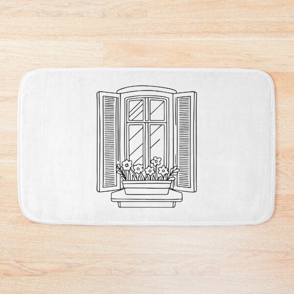 Item preview, Simple doodle drawing of a window with a flower box designed and sold by rasagamastore.