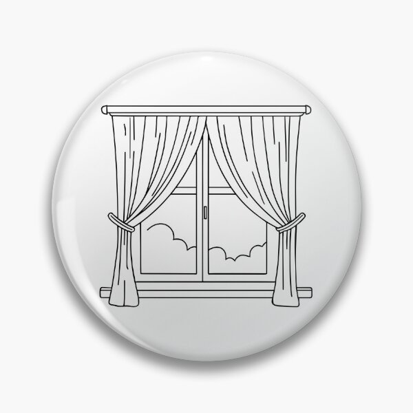 Artikelvorschau, Einfache Doodle-Zeichnung eines Fensters mit einem Vorhang entworfen und verkauft von rasagamastore.