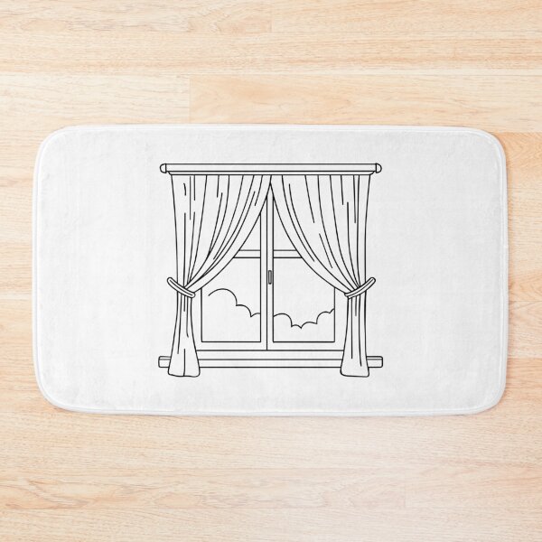 Item preview, Simple doodle drawing of a window with a drape designed and sold by rasagamastore.