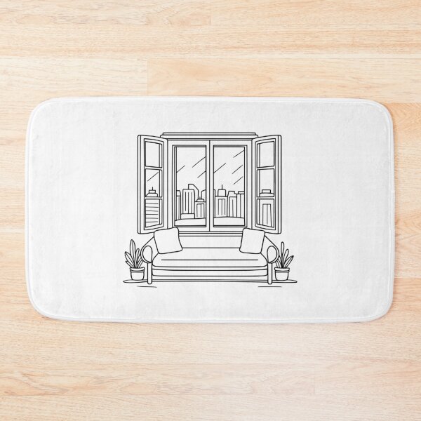 Item preview, Simple doodle drawing of a window with a window seat designed and sold by rasagamastore.