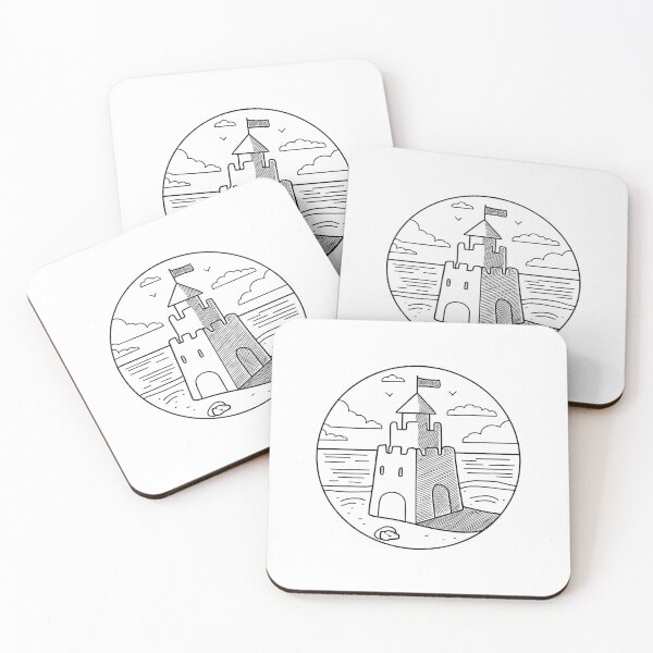 Item preview, Doodle of a sandcastle by the shore designed and sold by rasagamastore.