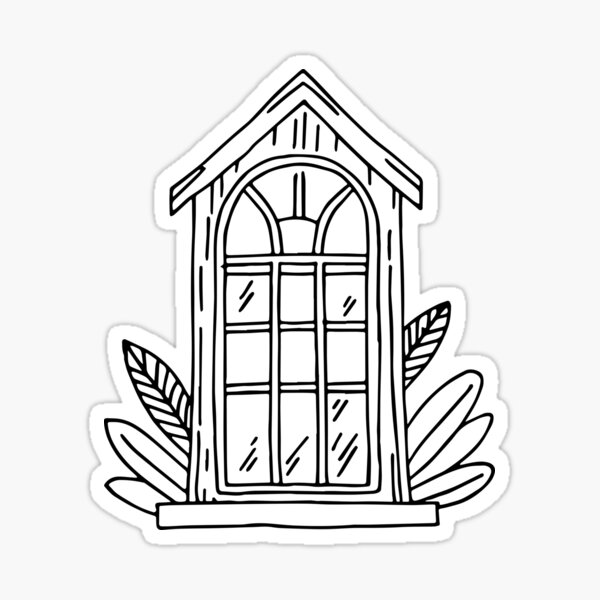 Item preview, Illustration of a window in a Victorian house designed and sold by rasagamastore.
