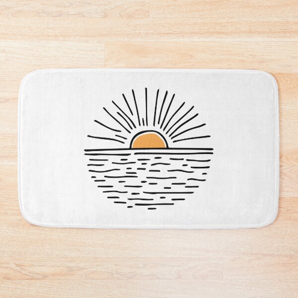 Item preview, Simple drawing of a sunset over a calm ocean designed and sold by rasagamastore.