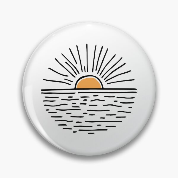 Item preview, Simple drawing of a sunset over a calm ocean designed and sold by rasagamastore.