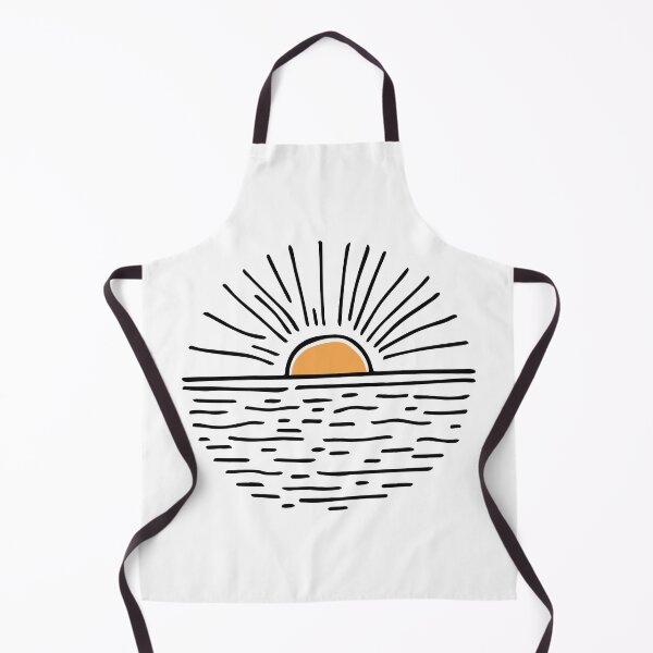 Item preview, Simple drawing of a sunset over a calm ocean designed and sold by rasagamastore.