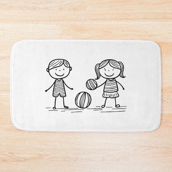 Item preview, Simple drawing of children playing with beach balls designed and sold by rasagamastore.