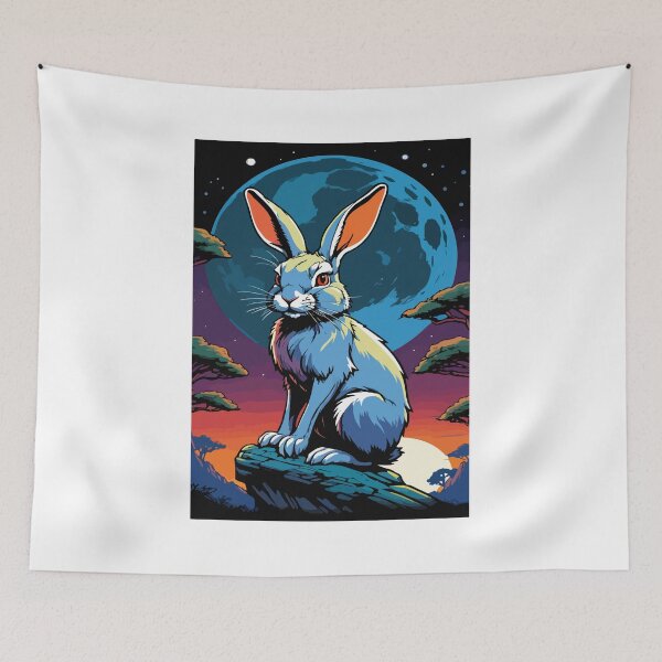 Item preview, The rabbit stares at the full moon. designed and sold by Whose-sweat.