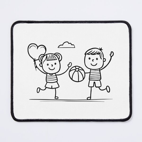 Item preview, Drawing of children playing with beach balls designed and sold by rasagamastore.