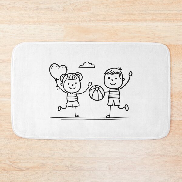 Item preview, Drawing of children playing with beach balls designed and sold by rasagamastore.